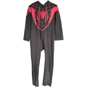 Youth Boys Marvel Spiderman Miles Morales Coverall One Piece Pajamas - Sz 8